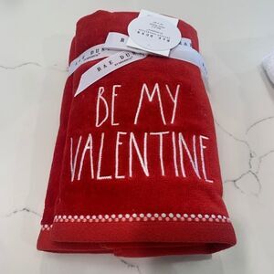 Rae Dunn Hand Towels Be My Valentine Red